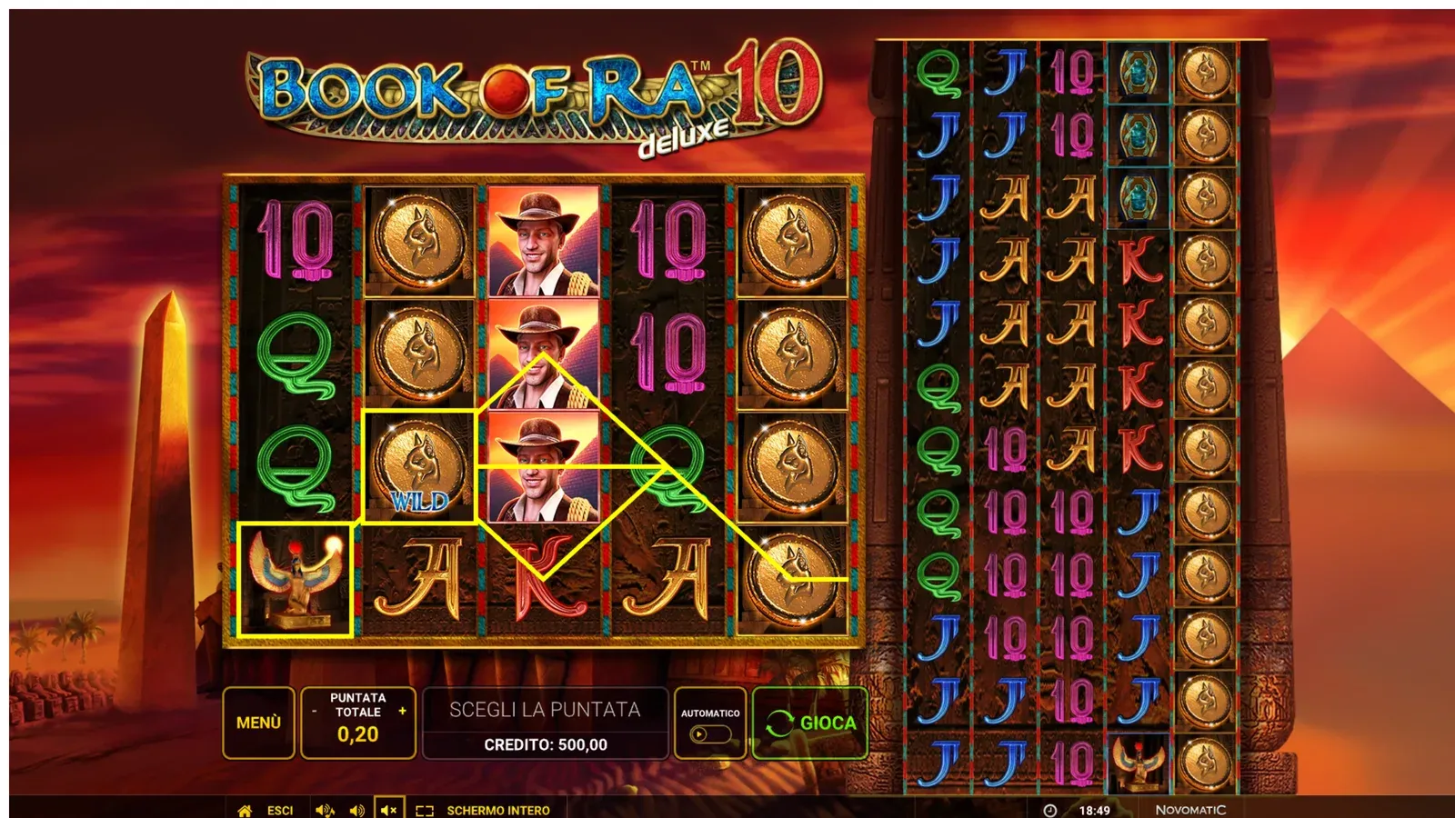 Book of Ra Deluxe 10 e i suoi due set di rulli